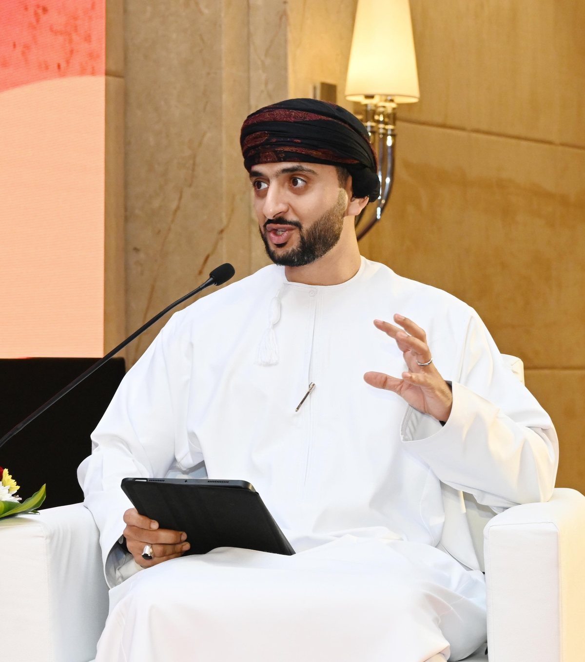 Saif Al Manji speaking on a panel